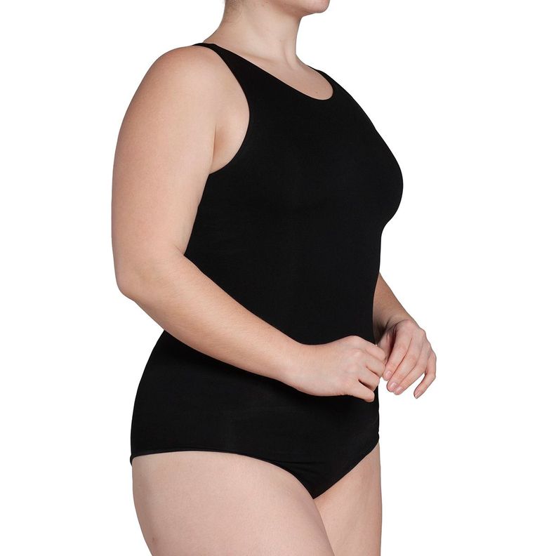 Body Sin Manga Escote Ojal Negro-4