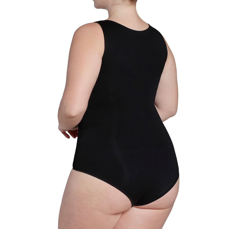 Body Sin Manga Escote Ojal Negro-5