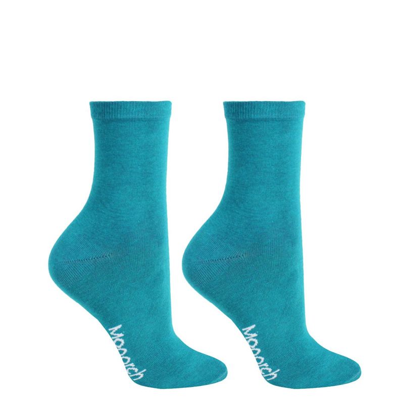 2 Pares Calcetin Bamboo Pique Colores Azul Petroleo-0