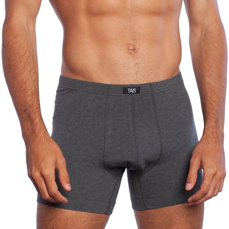 Bi-Pack Boxer Algodón Elastico Recubierto Gris-0
