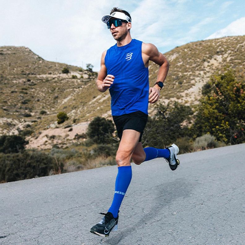 Calcetín Full Socks Run Azul Compressport-3