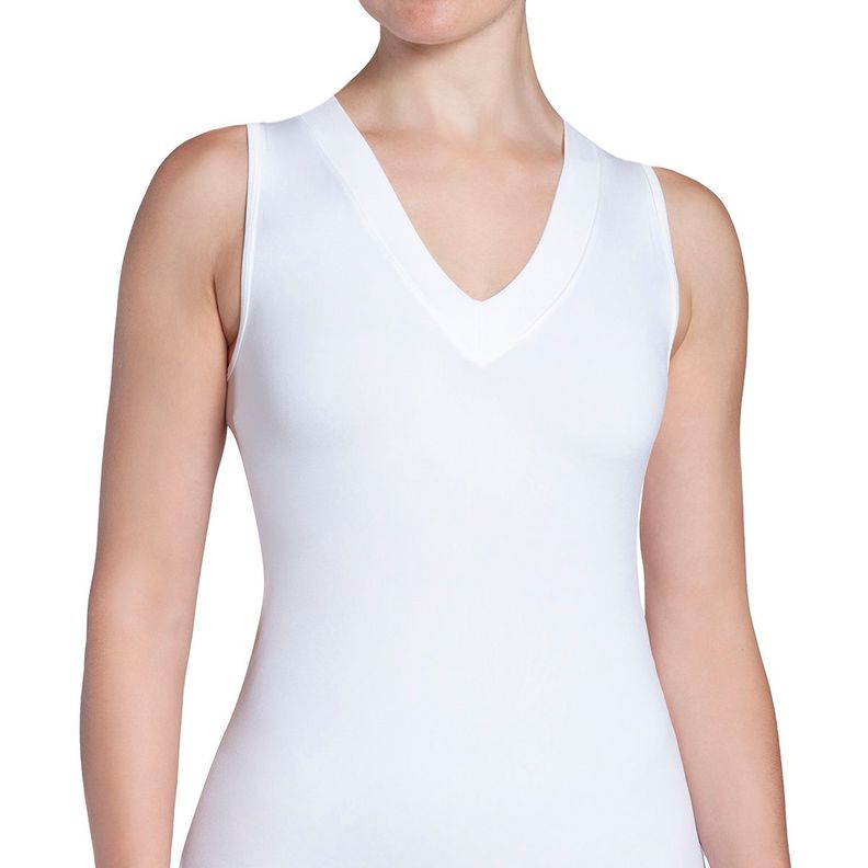 Polera Regata Escote "V" Blanco-0
