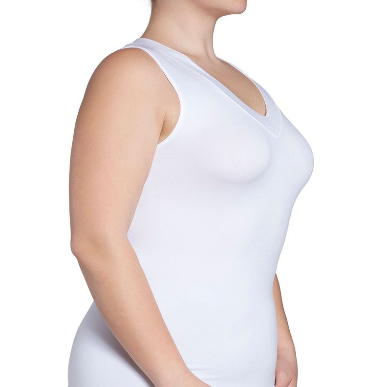 Polera Regata Escote "V" Blanco-3