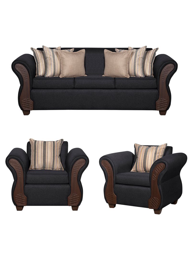 Juego de Living 3-1-1 Marsella negro