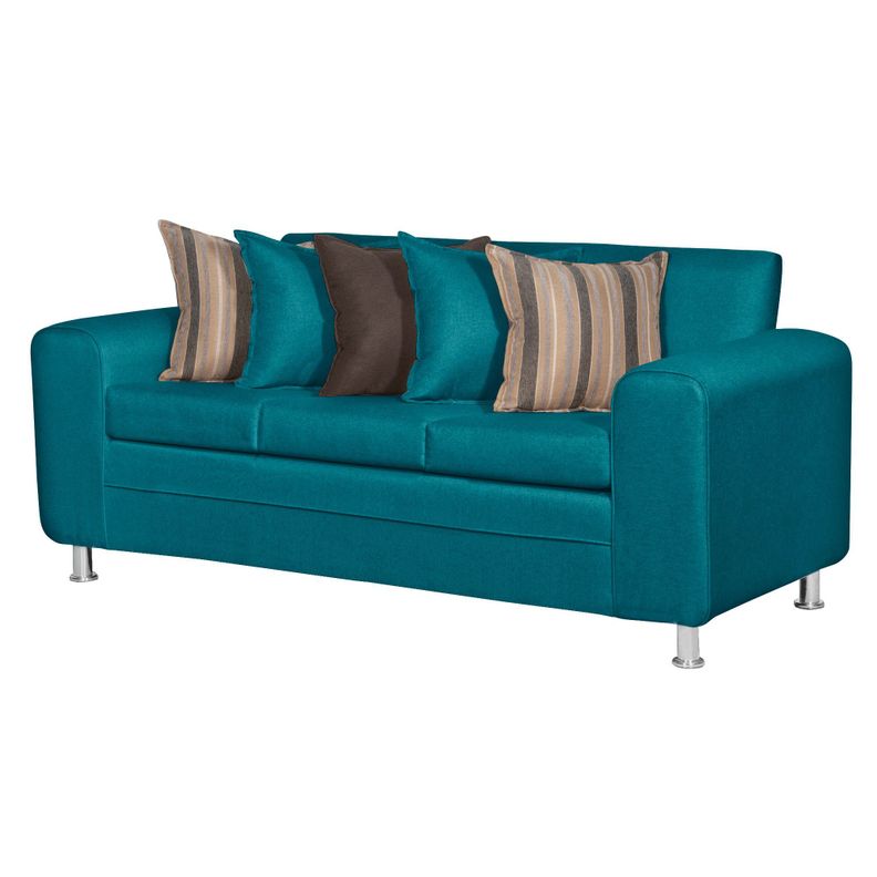 SOFA LEGEND 3 CUERPOS + 2 POUF TURQUESA-2