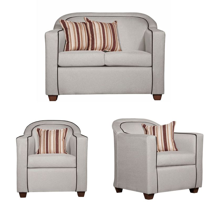JUEGO DE LIVING 2-1-1 ZAFIRO CRUDO Blanco/Gris