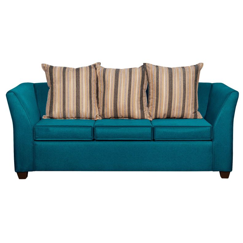 SOFA DIVEAN 3 CUERPOS TURQUESA LINO