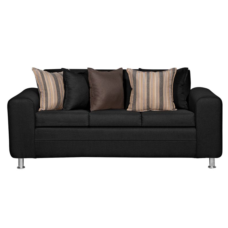 SOFA LEGEND 3 CUERPOS + 2 POUF NEGRO-1