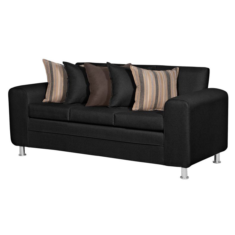 SOFA LEGEND 3 CUERPOS + 2 POUF NEGRO-2