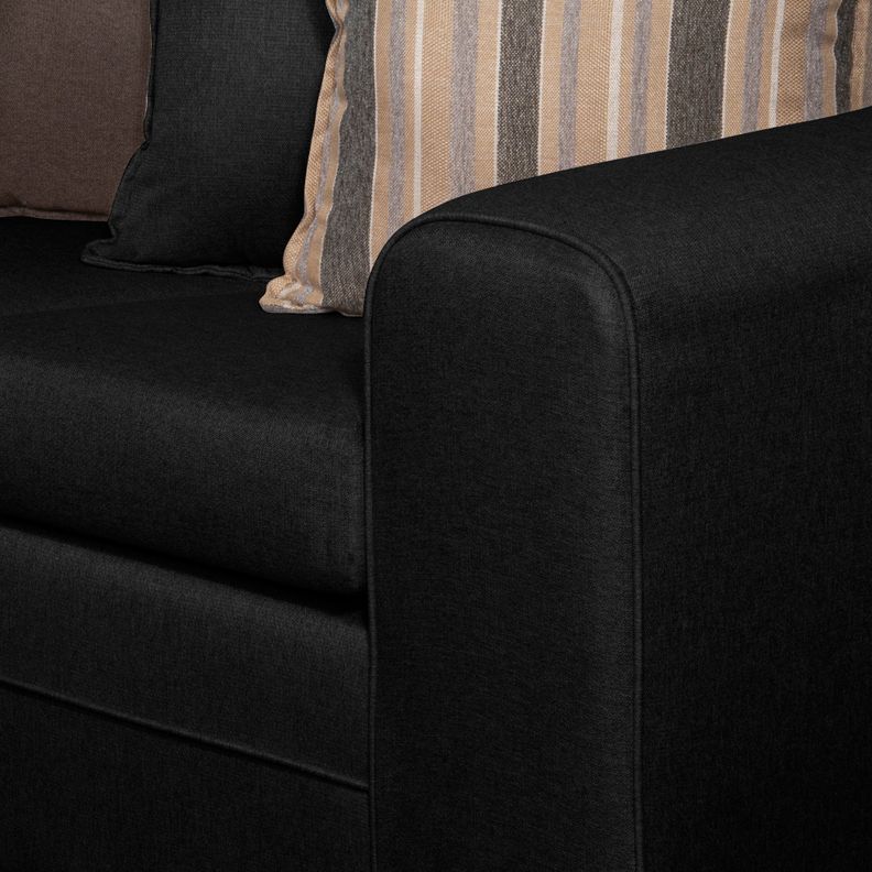 SOFA LEGEND 3 CUERPOS + 2 POUF NEGRO-6