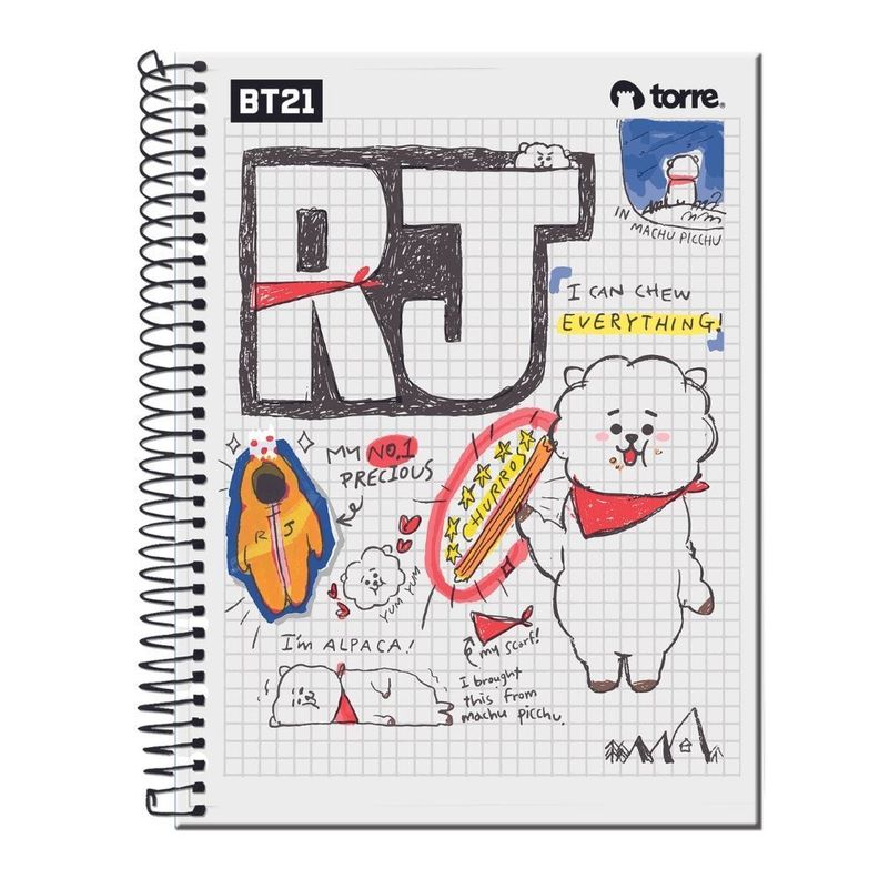 Cuaderno Carta Bt21 150hjs 7mm Triple 3 Materias Torre-0