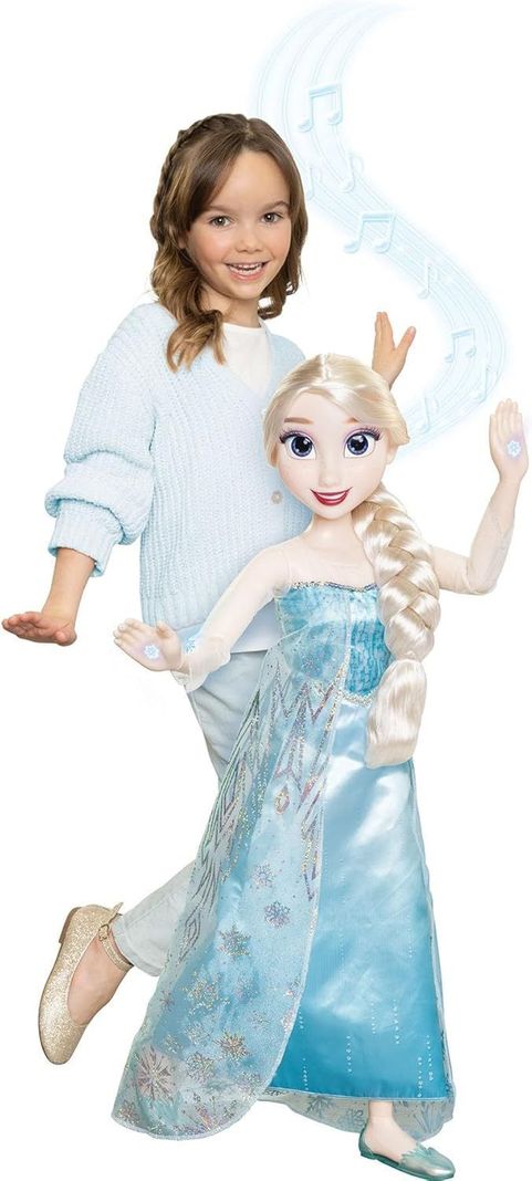 MUÑECA ELSA FROZEN DE DISNEY 100 PODERES DE HIELO, LUCES Y MÚSICA-0