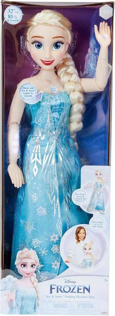 MUÑECA ELSA FROZEN DE DISNEY 100 PODERES DE HIELO, LUCES Y MÚSICA-3