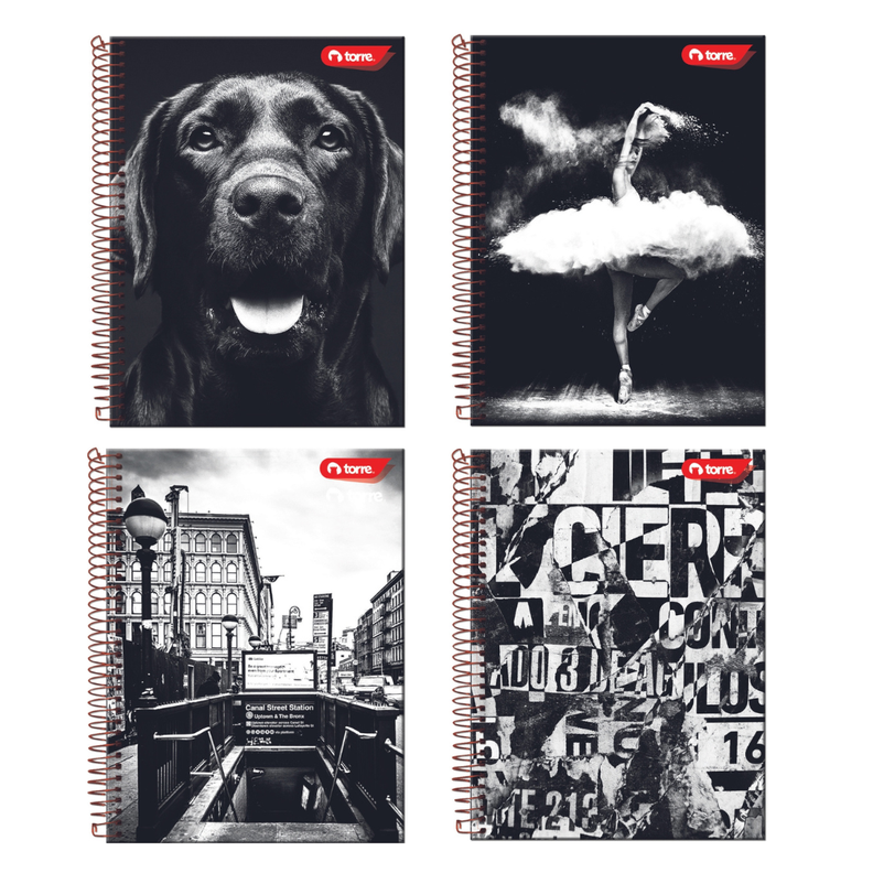CUADERNO TOP BLACK&WHITE 7MM 150 HJS UNIDAD-0