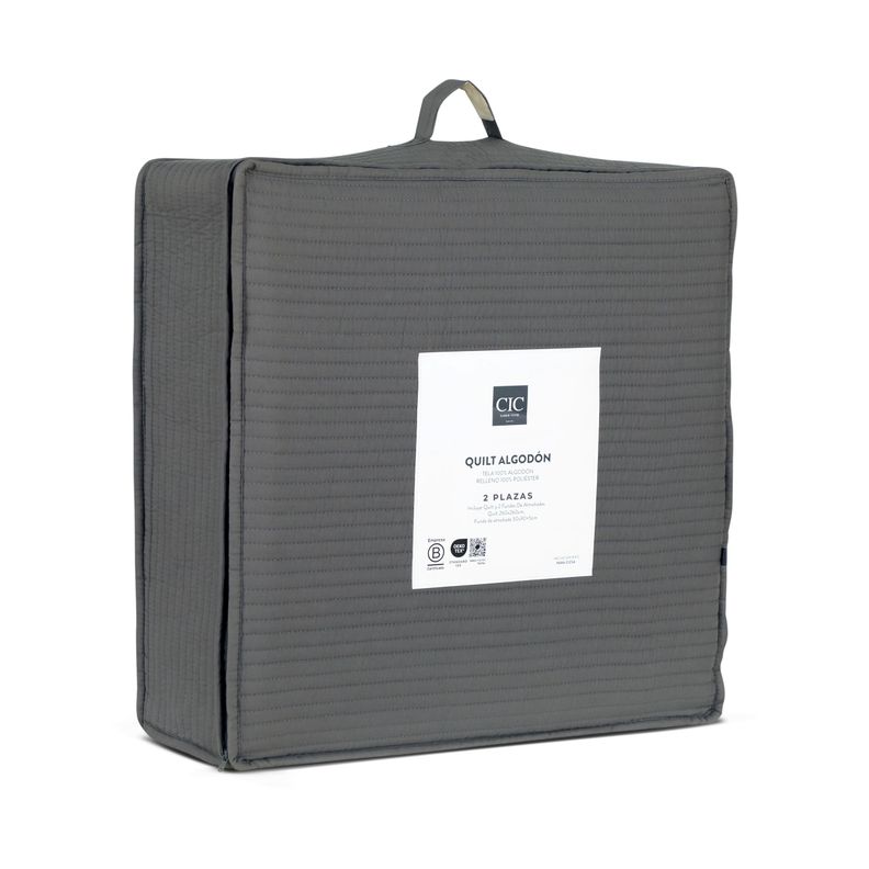 QUILT ALGODON GRIS 2P-5