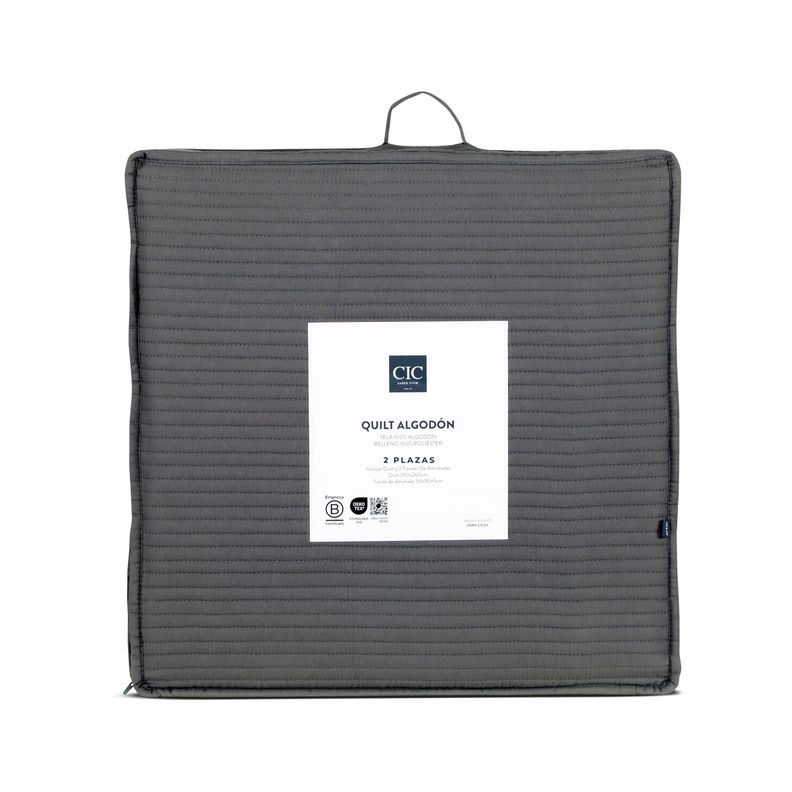 QUILT ALGODON GRIS 2P-6
