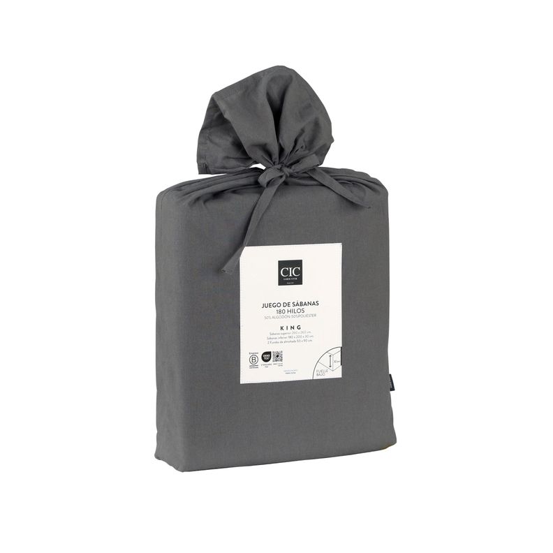 SET SABANA LISAS 220H GRIS KING-7