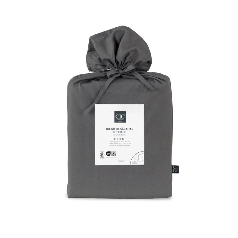 SET SABANA LISAS 220H GRIS KING-8