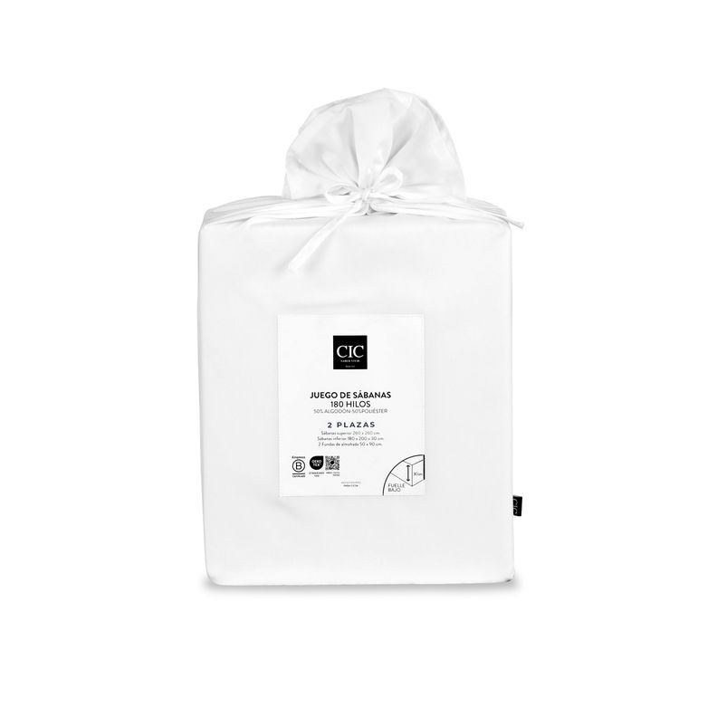 SET SABANAS LISAS 180H BLANCO 2P-9