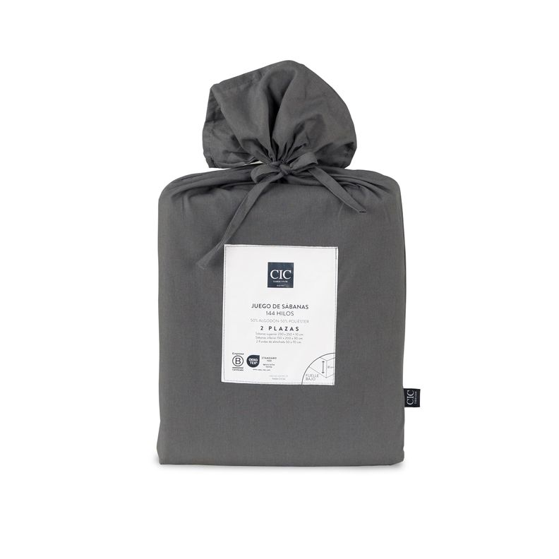 SET SABANAS LISAS 144H GRIS 2P-8