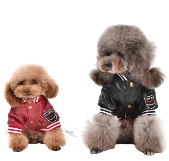 Chaqueta de Cuero PU para perros Talla L-2