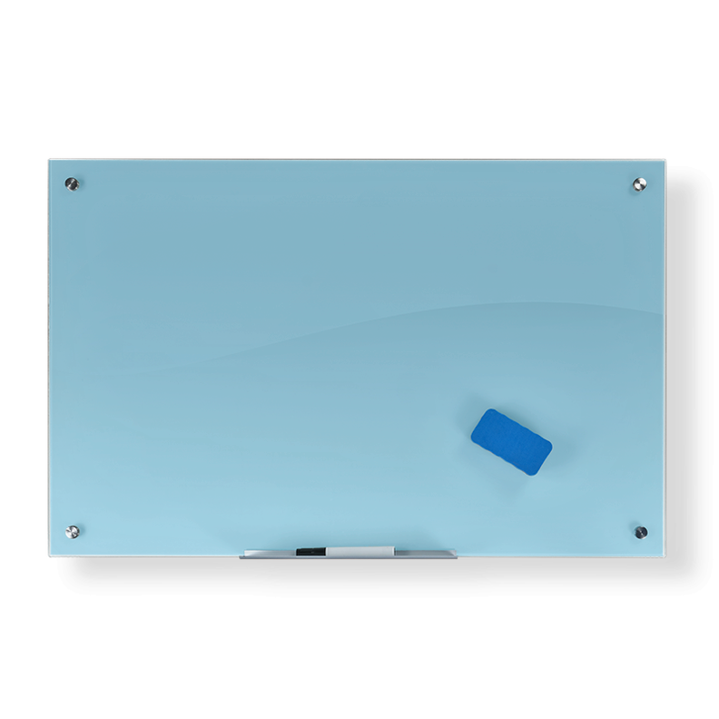 Pizarra Magnética Vidrio Templado 90 x 60 Incluye Accesorios. Color Celeste-1