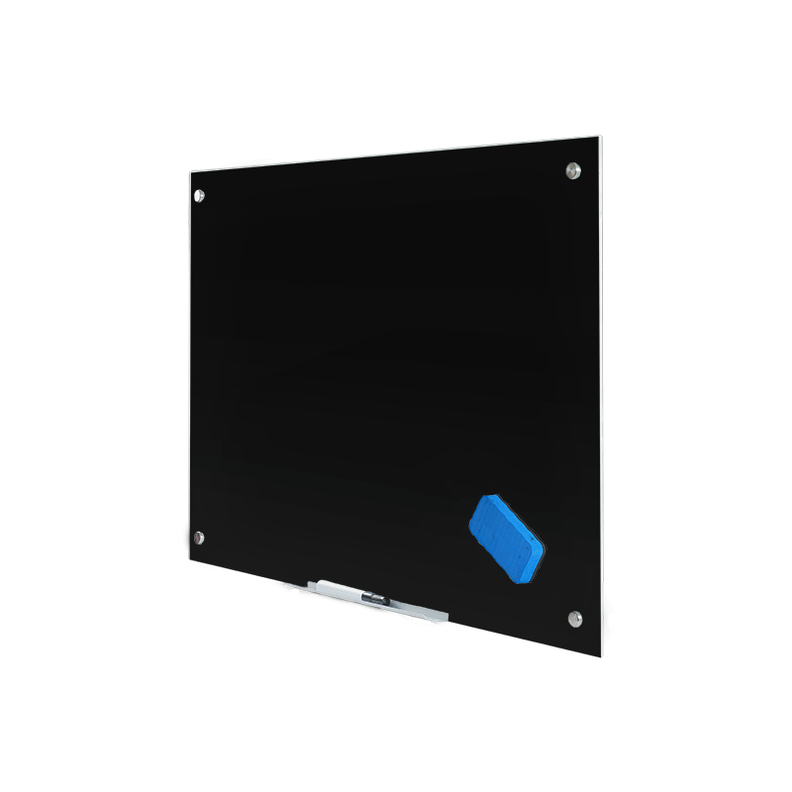 Pizarra Magnética Vidrio Templado 90 x 60 Incluye Accesorios. Color Negro-1