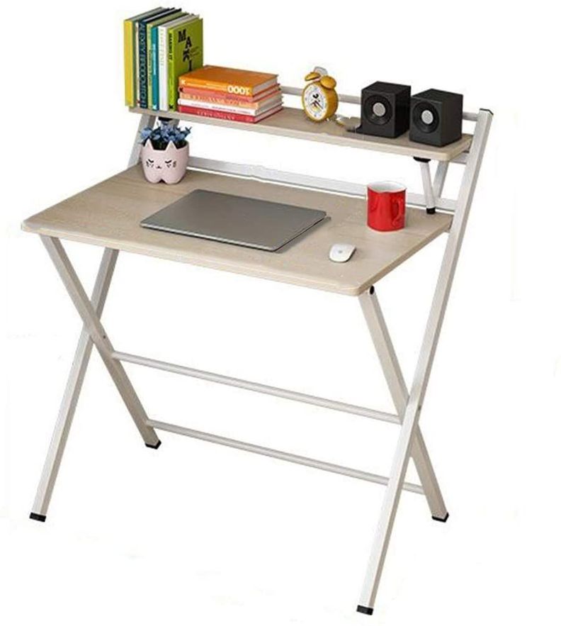 Escritorio Plegable Home Office con dos Cubiertas Color Blanco y Sauce.-0