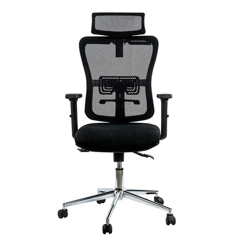 Silla Móvil Ergonómica Ajustes Altura, Brazos, Respaldo, Cabecero y Apoyo Lumbar-1