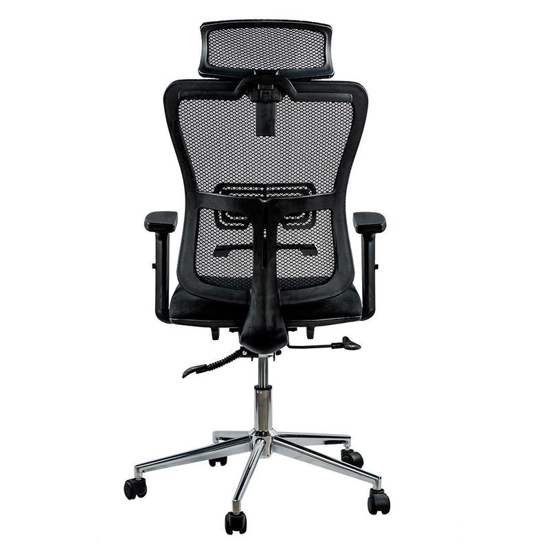 Silla Móvil Ergonómica Ajustes Altura, Brazos, Respaldo, Cabecero y Apoyo Lumbar-3