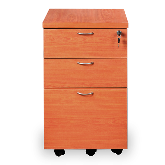 Cajonera Kardex Móvil Laminado Compacto con Llave. Color Cerezo y Grafito-1