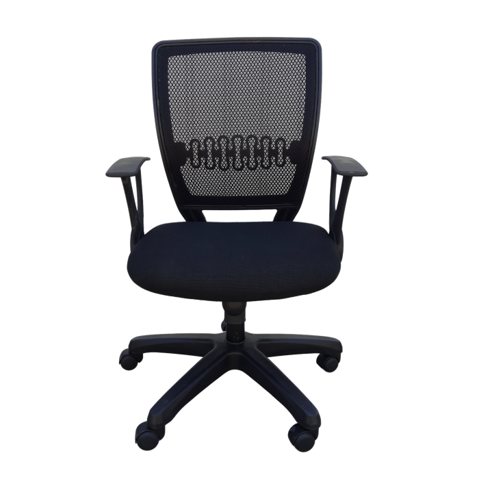 Silla Trabajo Móvil Ergonómica con Ajuste de Altura Color Negro-0