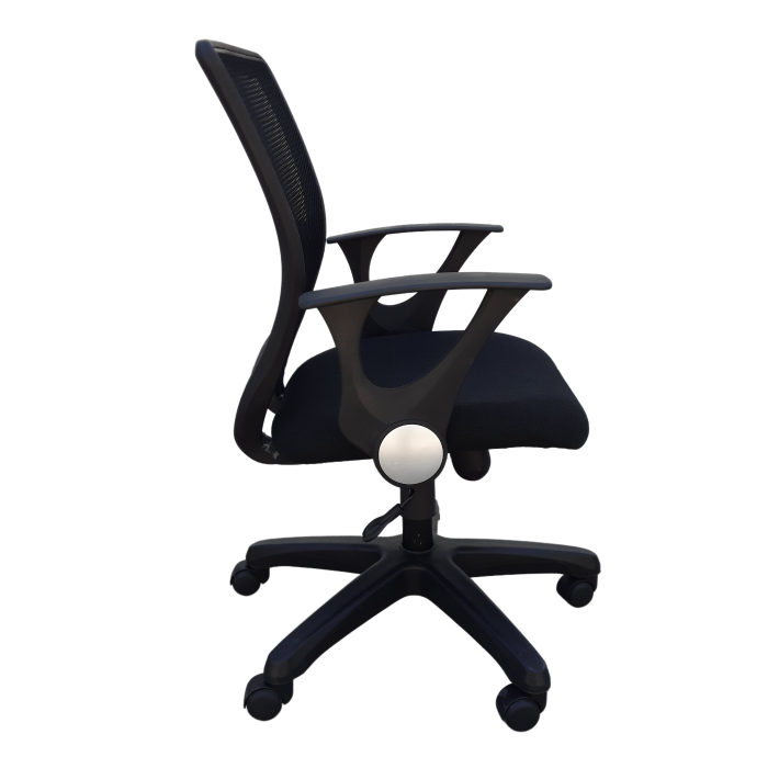Silla Trabajo Móvil Ergonómica con Ajuste de Altura Color Negro-1