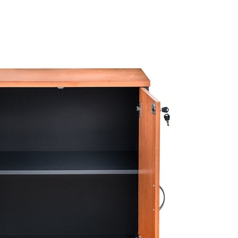 Dos Armarios Modulares Laminado Compacto con Puertas y Llaves. Color Alerce y Grafito-1