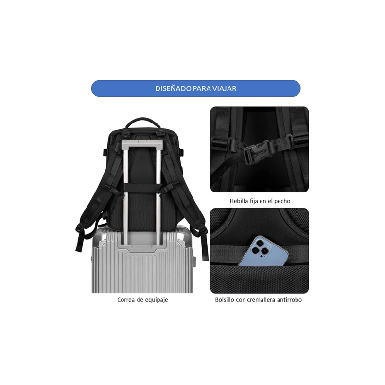 Mochila De Viaje Avión Multifuncional Gran Capacidad 35 Lts-5