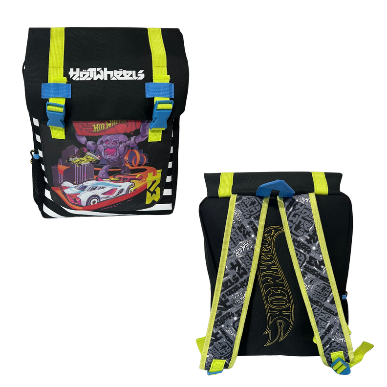 Mochila Escolar Hot Wheels + Estuche-5