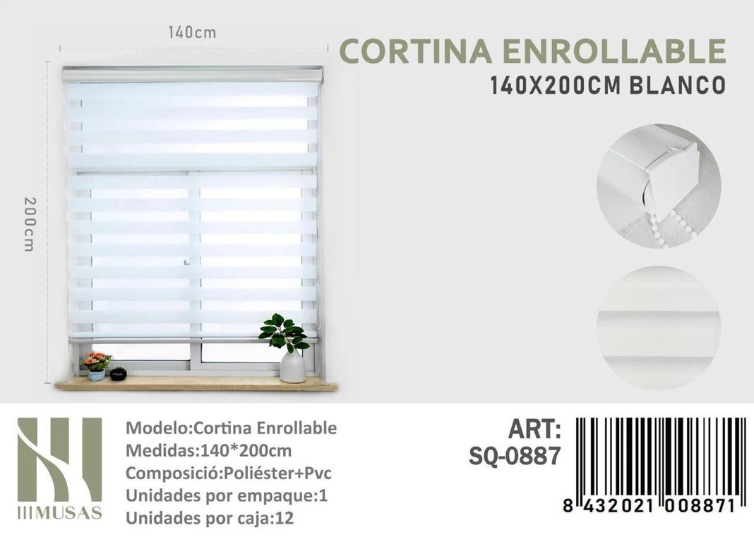 Cortina Roller Lisa Color (duo) 140*200cm -1