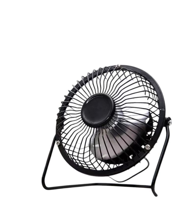 Ventilador De Escritorio Usb Pequeño Aspas De Metal -0