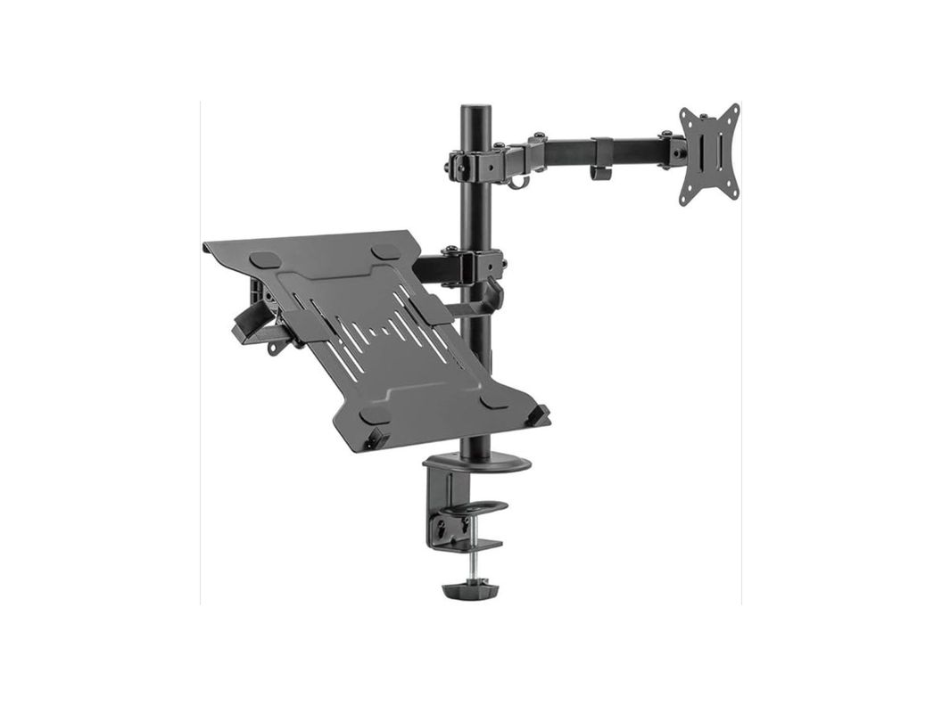Base Doble Para Lapto y Monitor Brazo con Movimineto Negra-1