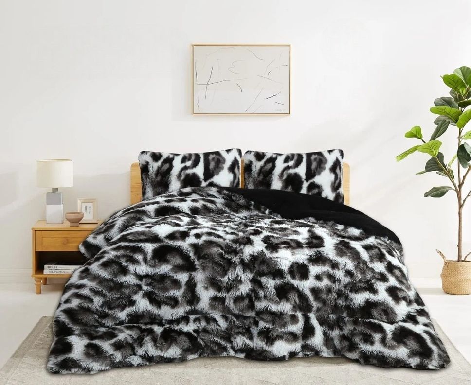 COBERTOR DE INVIERNO PELUDO CON DISEÑO 2P-1