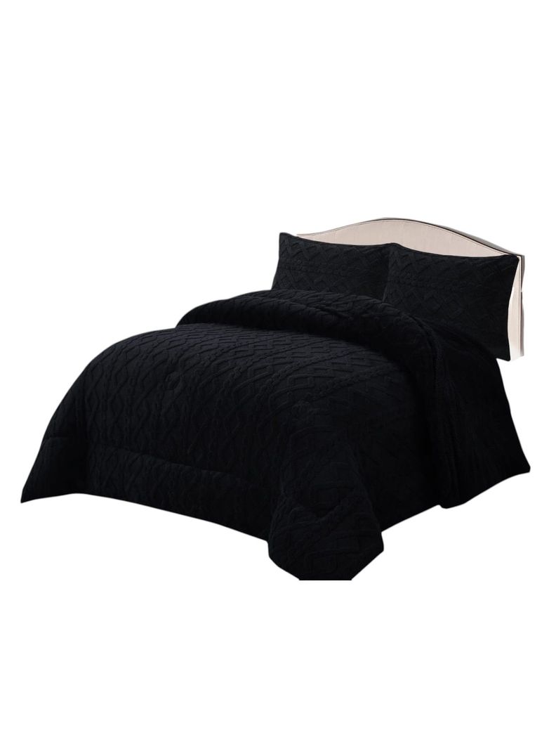 PLUMON DE INVIERNO TEN FEI TEXTURIZADO 180X230CM NEGRO-0