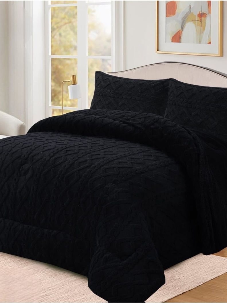 PLUMON DE INVIERNO TEN FEI TEXTURIZADO 180X230CM NEGRO-1