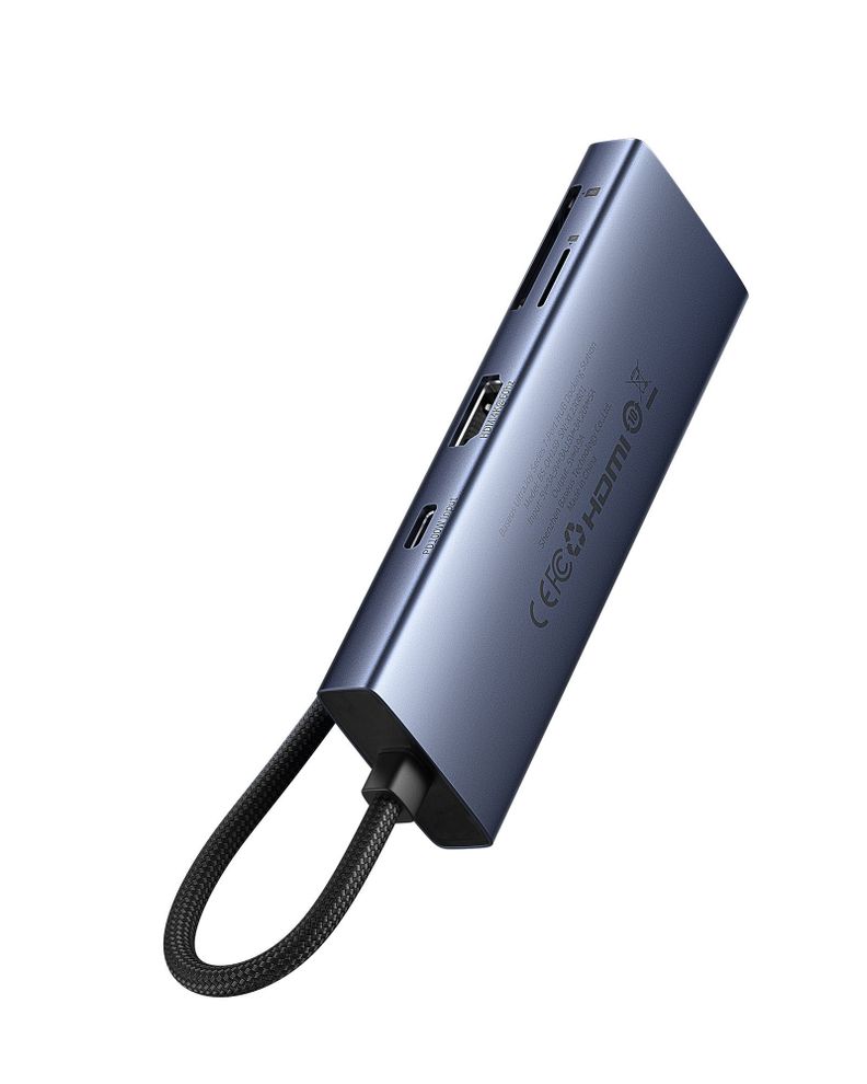 Adaptador HUB 7 en 1 Tipo C a HDMI, USB 3.0, VGA y PD - Baseus - Gris-2