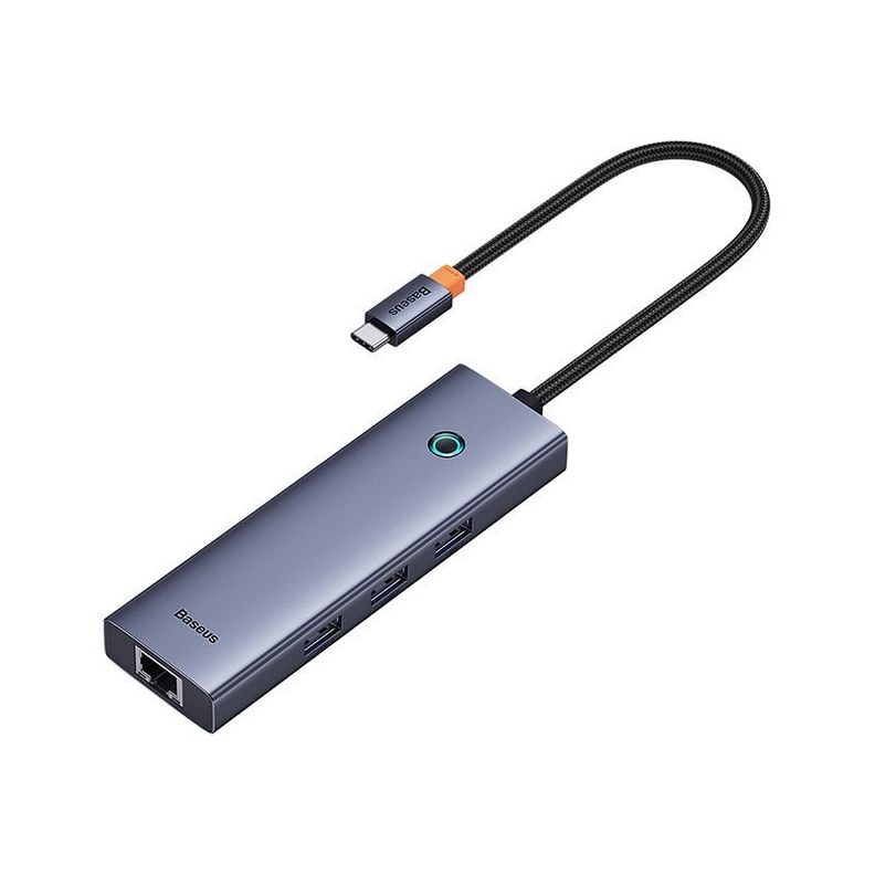 Adaptador HUB 4 en 1 USB-C  a 3 puertos USB 3.0 + Ethernet RJ45 - Baseus UltraJoy Series - Gris espa-2