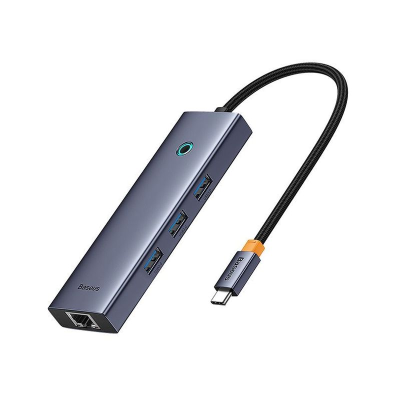 Adaptador HUB 4 en 1 USB-C  a 3 puertos USB 3.0 + Ethernet RJ45 - Baseus UltraJoy Series - Gris espa-3