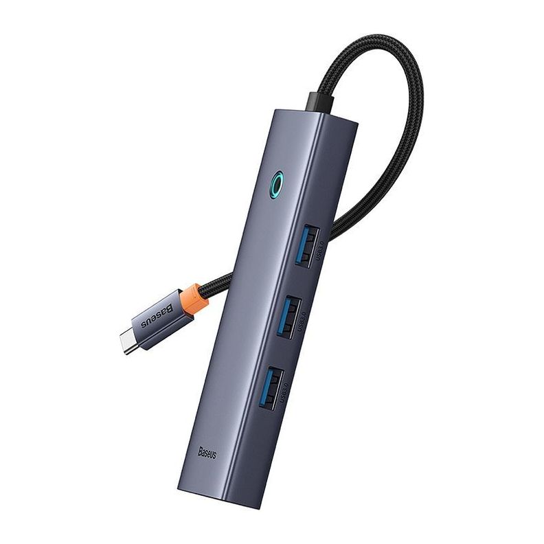 Adaptador HUB 4 en 1 USB-C  a 3 puertos USB 3.0 + Ethernet RJ45 - Baseus UltraJoy Series - Gris espa-4