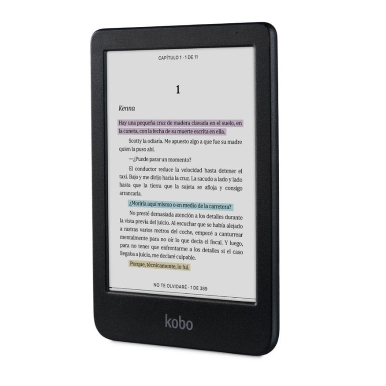 Lector e reader Kobo Clara Colour Negro con Funda Notebook SleepCover Rosado-3