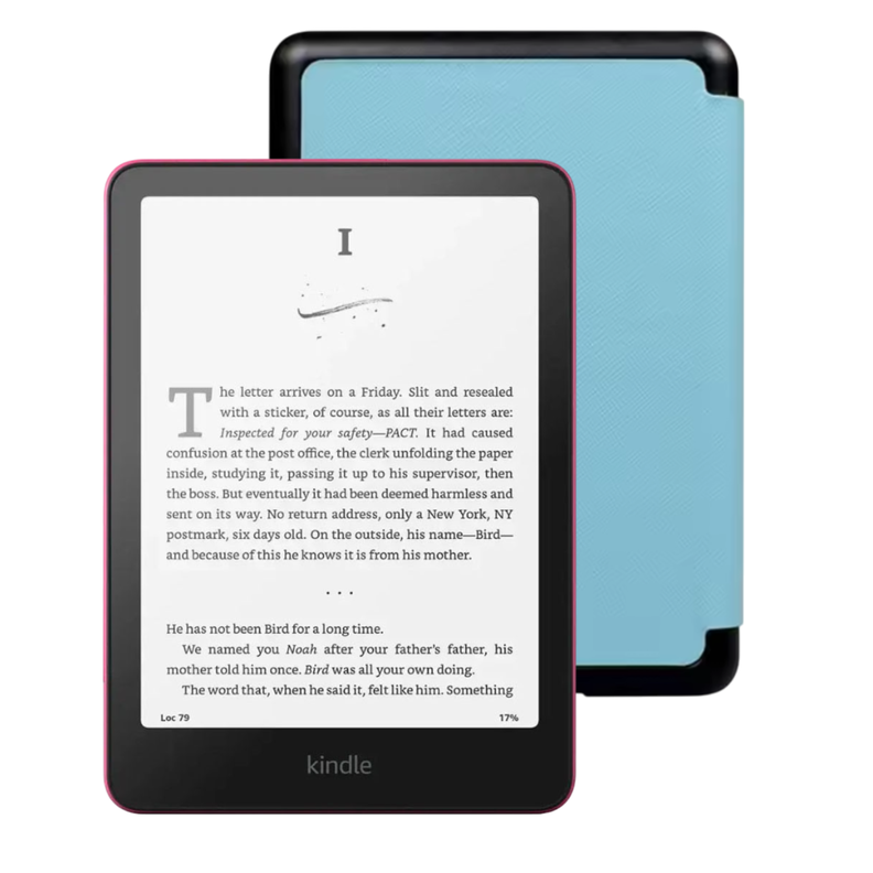  Kindle Paperwhite 7" 2024 16 GB Raspberry con Funda Premium Celeste-0