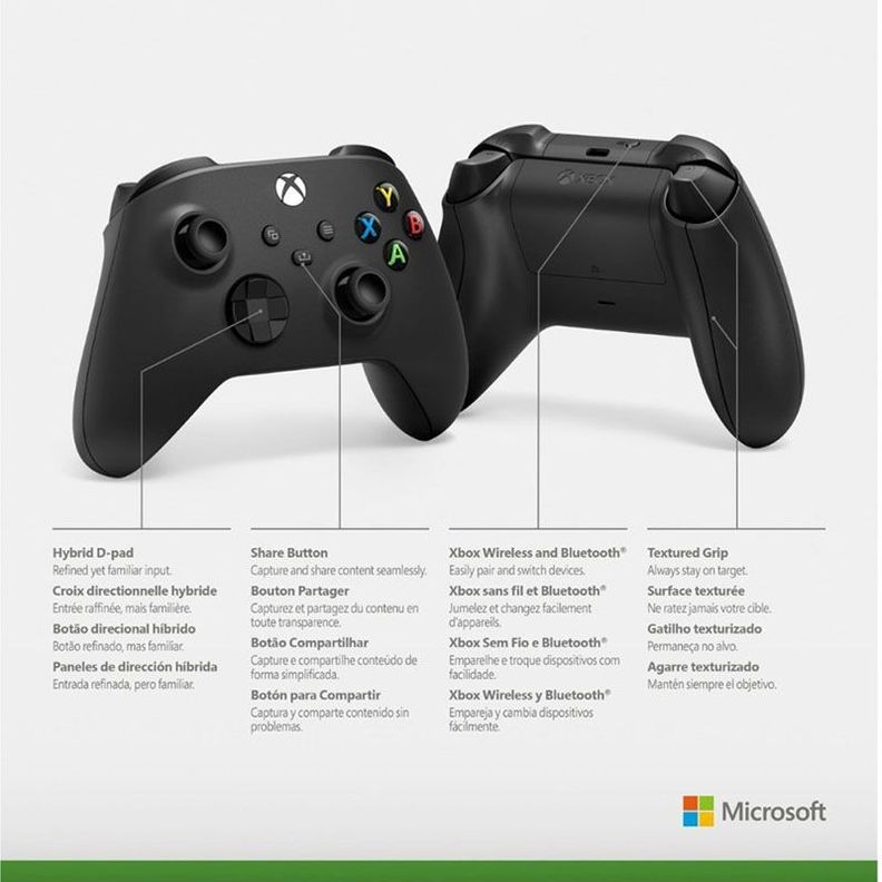 Control Inalámbrico Microsoft Xbox - Negro (Incluye Cable de Carga)-7