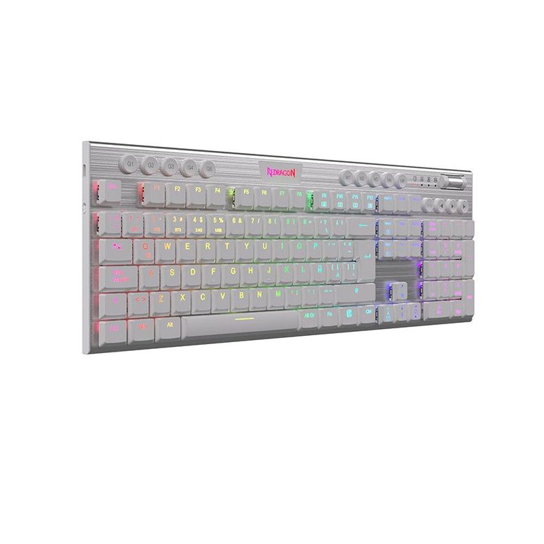 Teclado Mecánico Redragon K618W-RGB-SP Horus FS WiFi SP - Blanco-4
